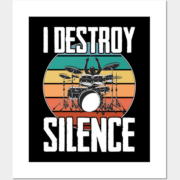 Drum - I Destroy Silence Wall Art by Kudostees